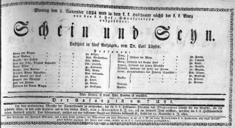 Theaterzettel (Oper und Burgtheater in Wien) 18241101 Seite: 1