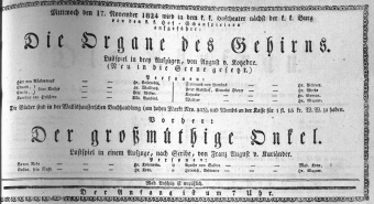 Theaterzettel (Oper und Burgtheater in Wien) 18241117 Seite: 1