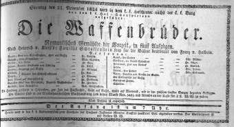 Theaterzettel (Oper und Burgtheater in Wien) 18241121 Seite: 1