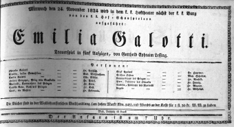 Theaterzettel (Oper und Burgtheater in Wien) 18241124 Seite: 1