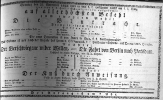 Theaterzettel (Oper und Burgtheater in Wien) 18241128 Seite: 1