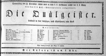 Theaterzettel (Oper und Burgtheater in Wien) 18241209 Seite: 1