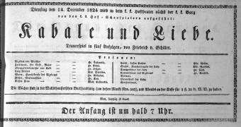 Theaterzettel (Oper und Burgtheater in Wien) 18241214 Seite: 1