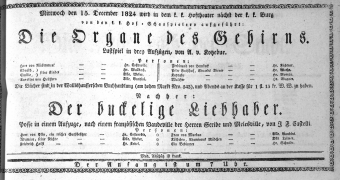 Theaterzettel (Oper und Burgtheater in Wien) 18241215 Seite: 1
