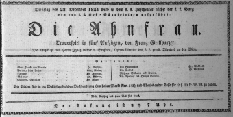 Theaterzettel (Oper und Burgtheater in Wien) 18241228 Seite: 1