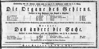 Theaterzettel (Oper und Burgtheater in Wien) 18250113 Seite: 1