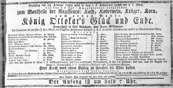 Theaterzettel (Oper und Burgtheater in Wien) 18250219 Seite: 1