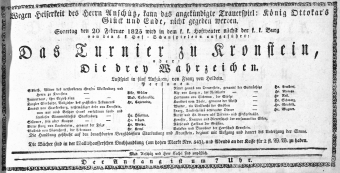 Theaterzettel (Oper und Burgtheater in Wien) 18250220 Seite: 1