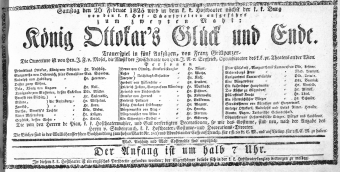 Theaterzettel (Oper und Burgtheater in Wien) 18250226 Seite: 1