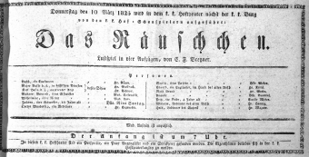 Theaterzettel (Oper und Burgtheater in Wien) 18250310 Seite: 1