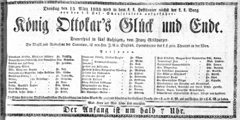 Theaterzettel (Oper und Burgtheater in Wien) 18250315 Seite: 1