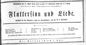 Theaterzettel (Oper und Burgtheater in Wien) 18250421 Seite: 1