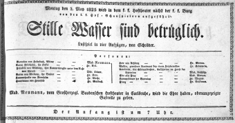 Theaterzettel (Oper und Burgtheater in Wien) 18250502 Seite: 1