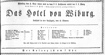 Theaterzettel (Oper und Burgtheater in Wien) 18250503 Seite: 1