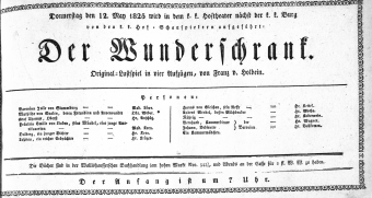 Theaterzettel (Oper und Burgtheater in Wien) 18250512 Seite: 1