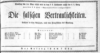 Theaterzettel (Oper und Burgtheater in Wien) 18250514 Seite: 1