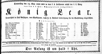 Theaterzettel (Oper und Burgtheater in Wien) 18250519 Seite: 1