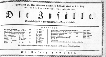 Theaterzettel (Oper und Burgtheater in Wien) 18250523 Seite: 1