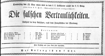 Theaterzettel (Oper und Burgtheater in Wien) 18250526 Seite: 1