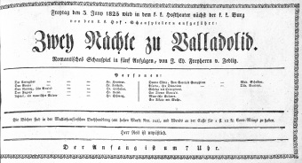 Theaterzettel (Oper und Burgtheater in Wien) 18250603 Seite: 1