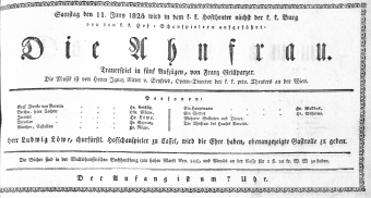 Theaterzettel (Oper und Burgtheater in Wien) 18250611 Seite: 1