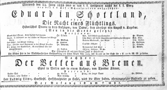 Theaterzettel (Oper und Burgtheater in Wien) 18250615 Seite: 1
