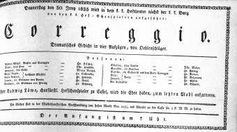 Theaterzettel (Oper und Burgtheater in Wien) 18250630 Seite: 1