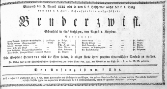 Theaterzettel (Oper und Burgtheater in Wien) 18250803 Seite: 1
