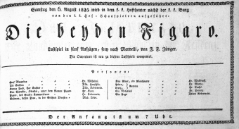Theaterzettel (Oper und Burgtheater in Wien) 18250806 Seite: 1