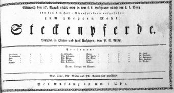 Theaterzettel (Oper und Burgtheater in Wien) 18250817 Seite: 1