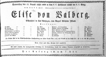 Theaterzettel (Oper und Burgtheater in Wien) 18250818 Seite: 1