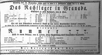 Theaterzettel (Oper und Burgtheater in Wien) 18250918 Seite: 1