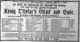 Theaterzettel (Oper und Burgtheater in Wien) 18251019 Seite: 1