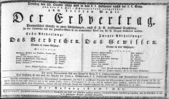 Theaterzettel (Oper und Burgtheater in Wien) 18251025 Seite: 1
