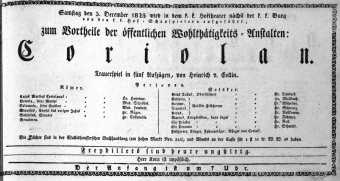 Theaterzettel (Oper und Burgtheater in Wien) 18251203 Seite: 1