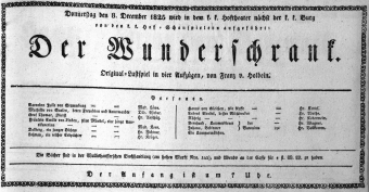 Theaterzettel (Oper und Burgtheater in Wien) 18251208 Seite: 1