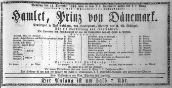 Theaterzettel (Oper und Burgtheater in Wien) 18251211 Seite: 1