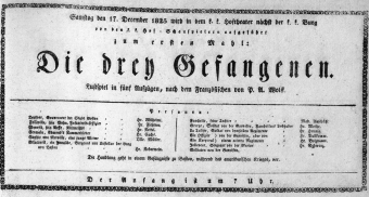 Theaterzettel (Oper und Burgtheater in Wien) 18251217 Seite: 1