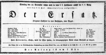 Theaterzettel (Oper und Burgtheater in Wien) 18251220 Seite: 1