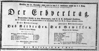 Theaterzettel (Oper und Burgtheater in Wien) 18251231 Seite: 1