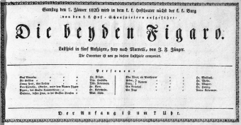 Theaterzettel (Oper und Burgtheater in Wien) 18260107 Seite: 1