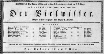 Theaterzettel (Oper und Burgtheater in Wien) 18260111 Seite: 1