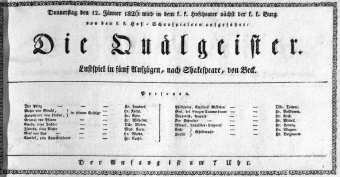 Theaterzettel (Oper und Burgtheater in Wien) 18260112 Seite: 1