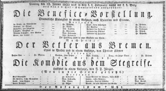 Theaterzettel (Oper und Burgtheater in Wien) 18260116 Seite: 1