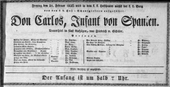 Theaterzettel (Oper und Burgtheater in Wien) 18260224 Seite: 1
