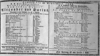 Theaterzettel (Oper und Burgtheater in Wien) 18260923 Seite: 1