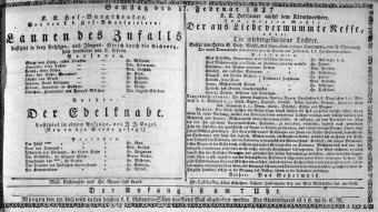 Theaterzettel (Oper und Burgtheater in Wien) 18270217 Seite: 1