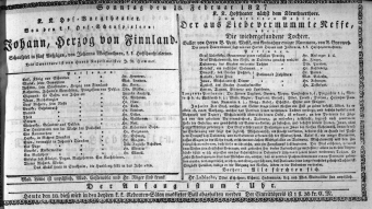 Theaterzettel (Oper und Burgtheater in Wien) 18270218 Seite: 1