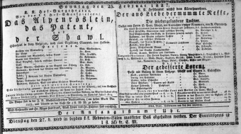 Theaterzettel (Oper und Burgtheater in Wien) 18270225 Seite: 1