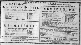Theaterzettel (Oper und Burgtheater in Wien) 18270303 Seite: 1